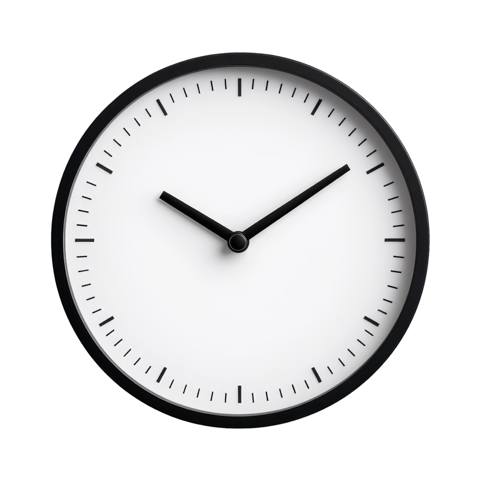 Minimalist wall clock design modern space 3d render png