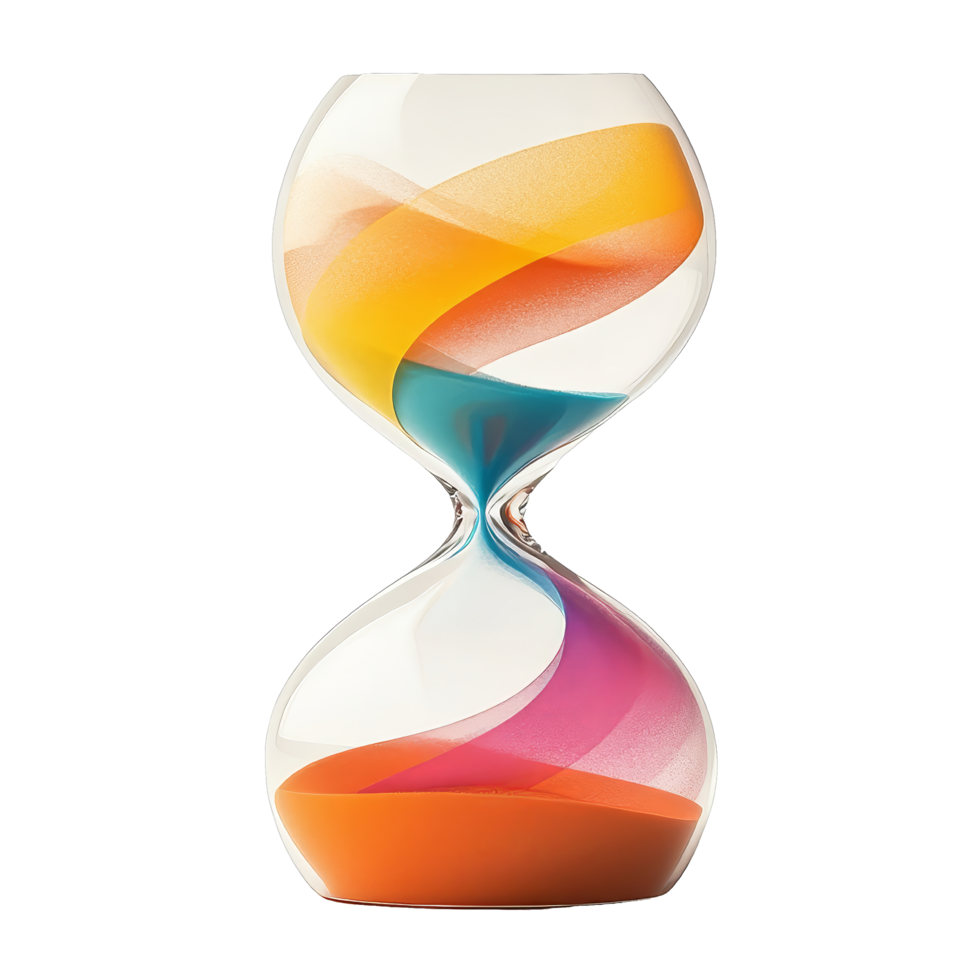 Modern hourglass design with colored sand home decor png