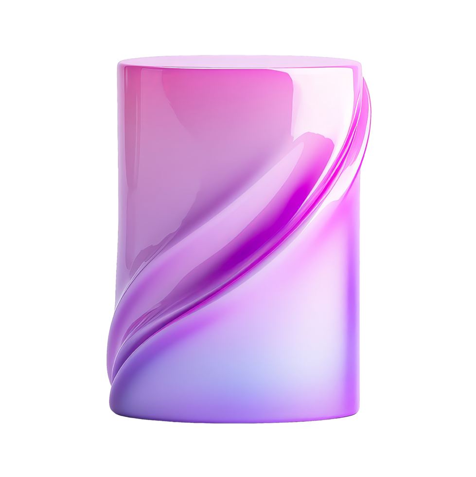 Iridescent purple holographic podium modern studio design png