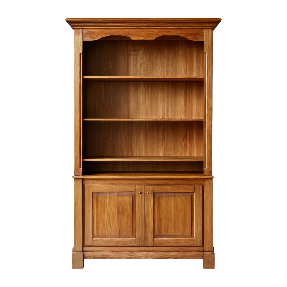Showcase wooden bookshelf home furniture indoor front view png