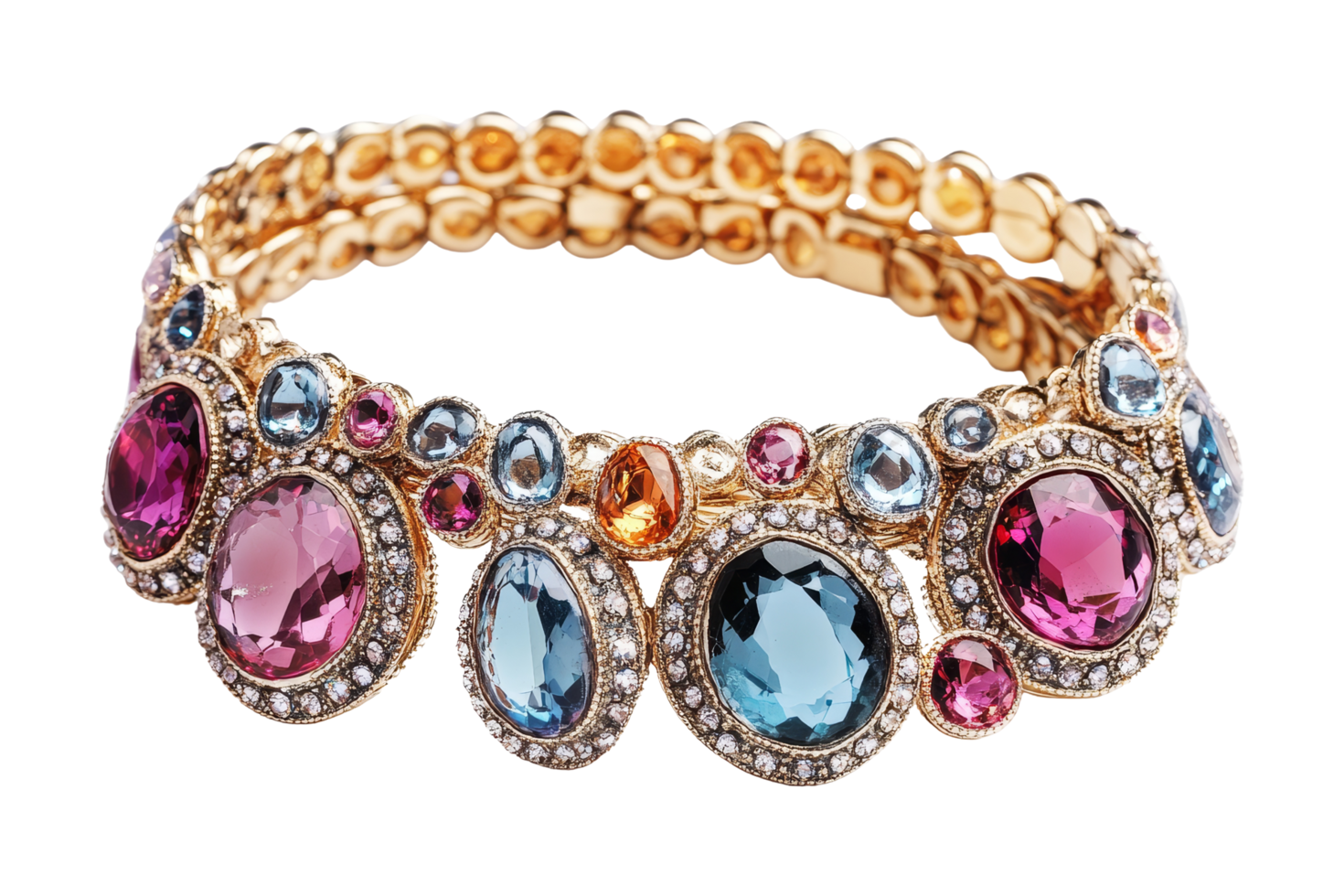 Elegant gemstone bracelet jewelry showcase studio close-up png