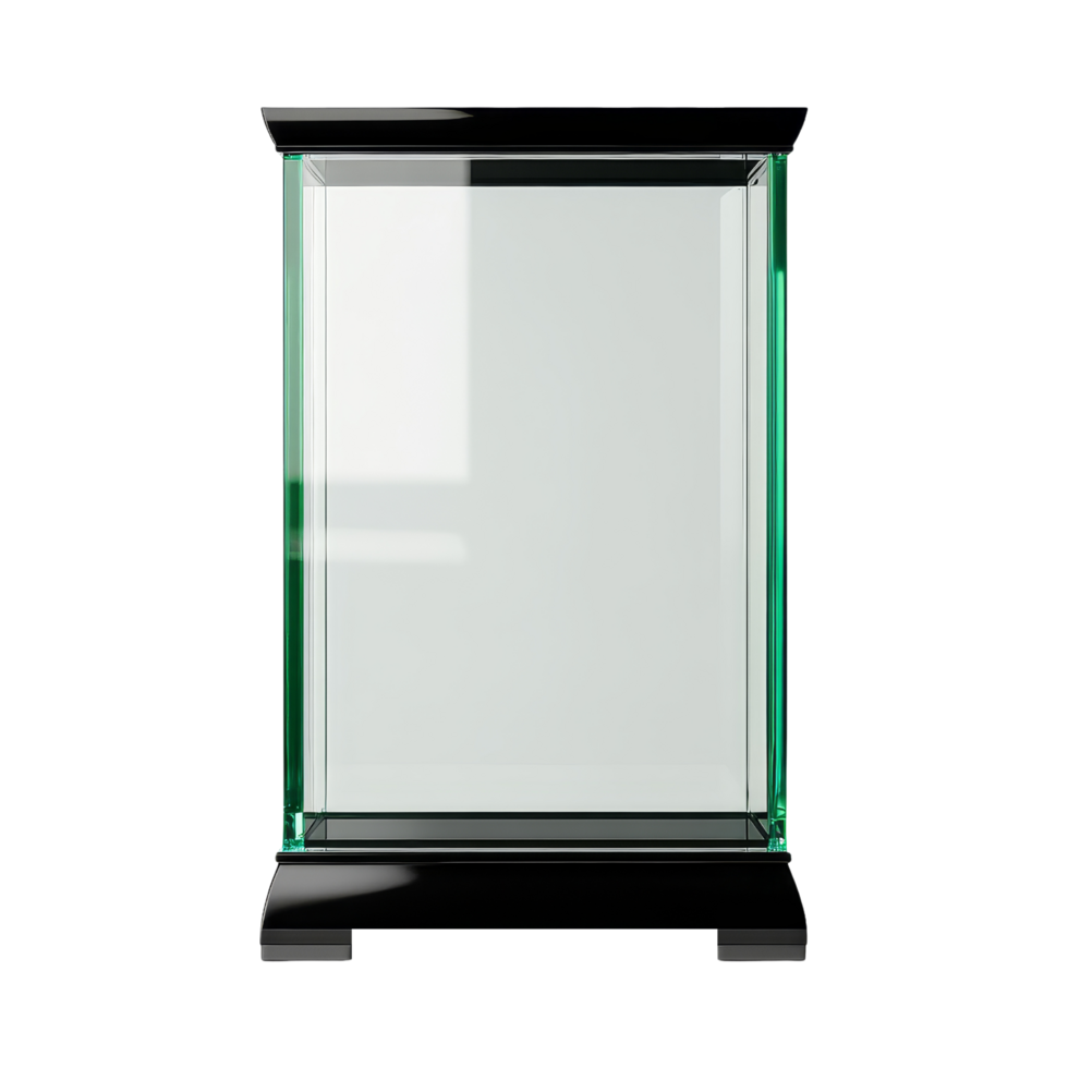 Elegant glass display cabinet on png