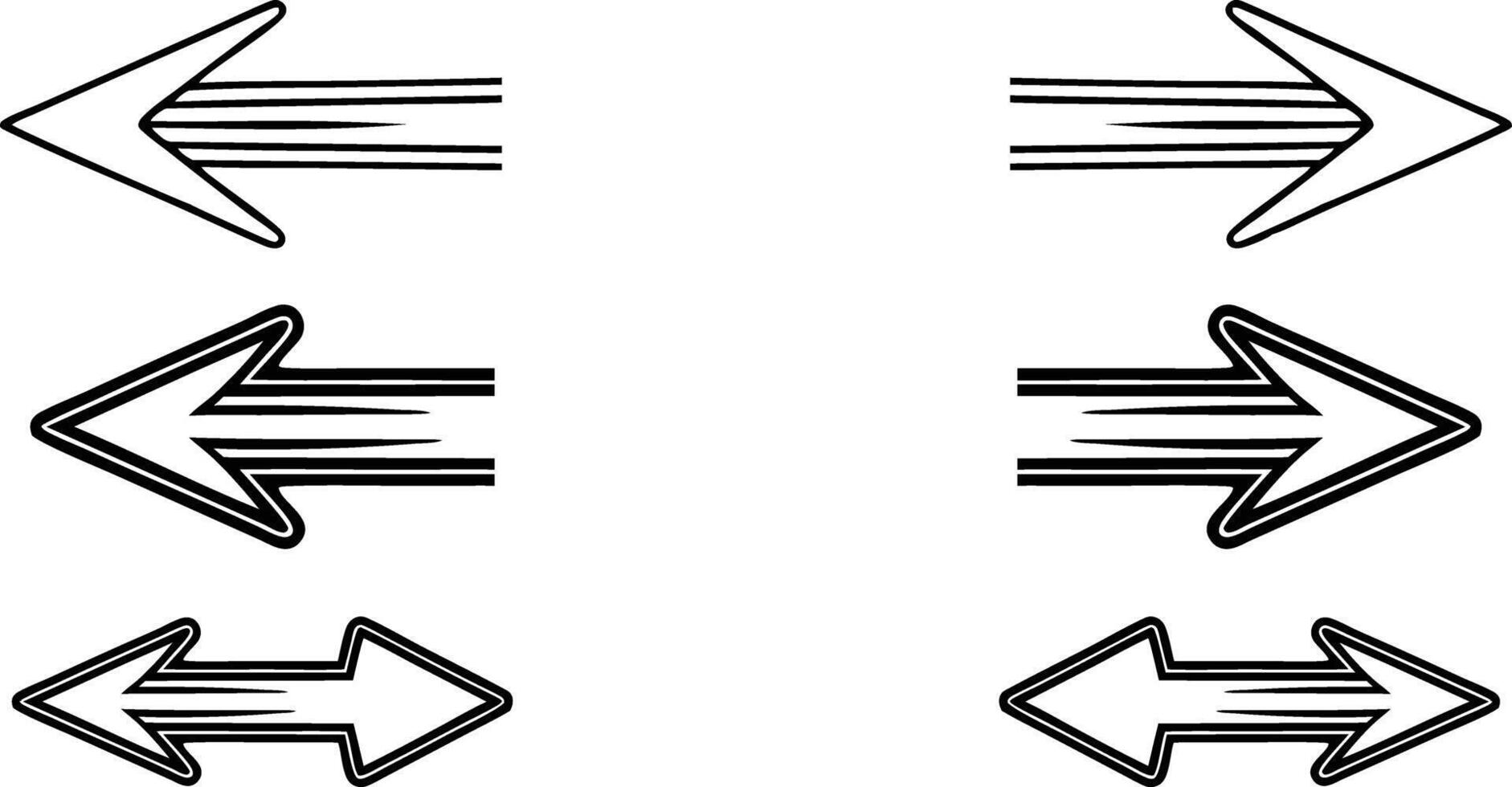 Black Arrows Left, Right, Direction, Silhouette Icon Design vector