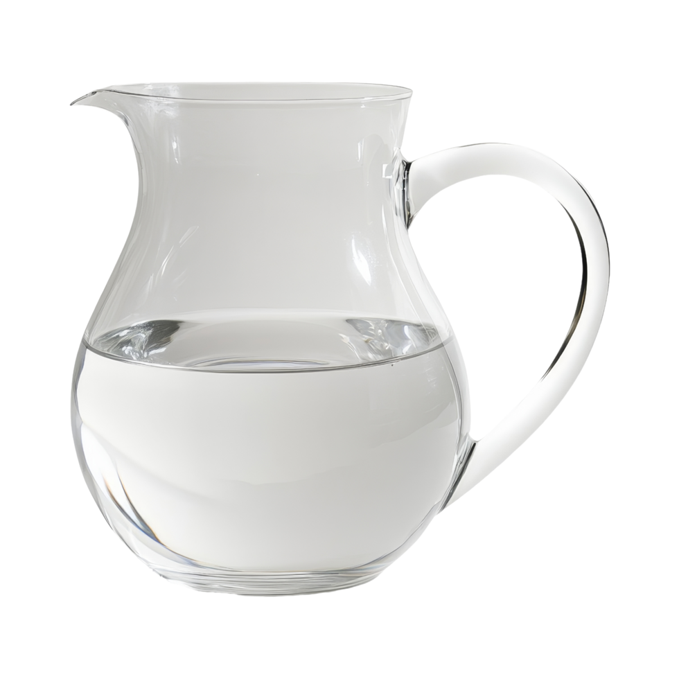 Elegant water pitcher isolated glass png