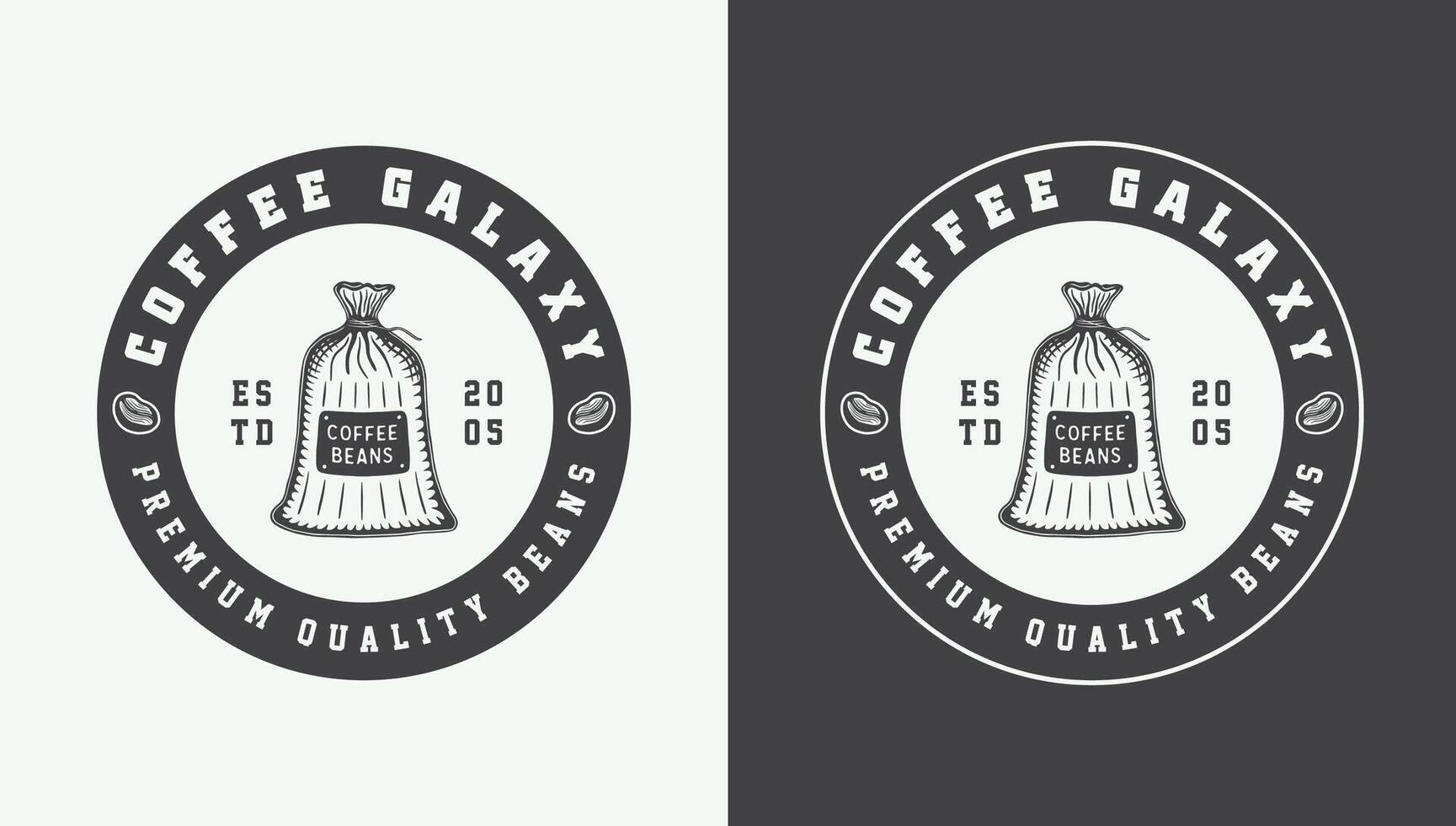 Set of Classic Coffee Logos, Labels, Emblems, Badges, and Marks. Monochrome Woodcut Design vector
