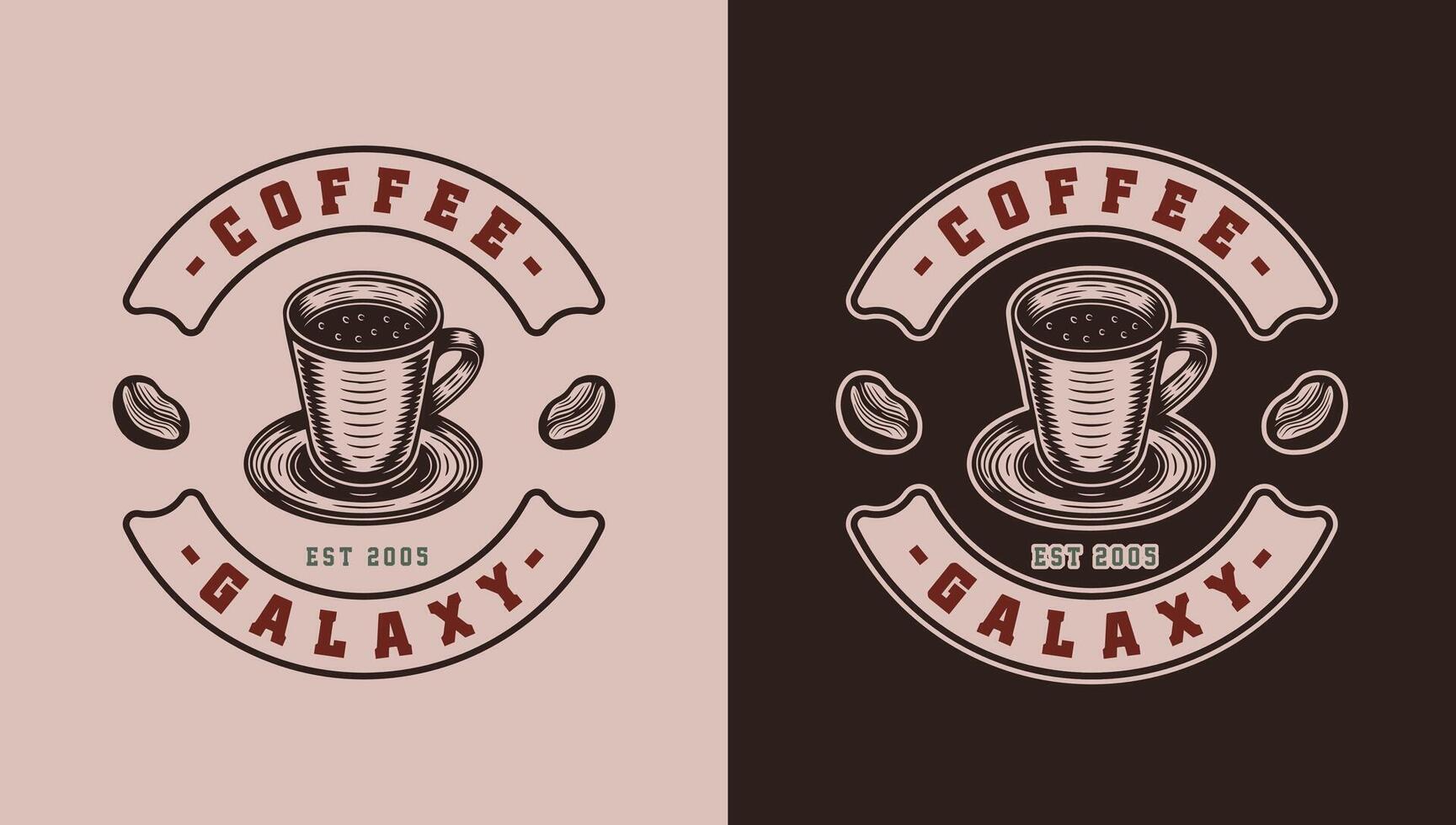 Bundle of Retro Coffee Labels, Logos, Emblems, and Badges. Woodcut Style Monochrome Artwork vector