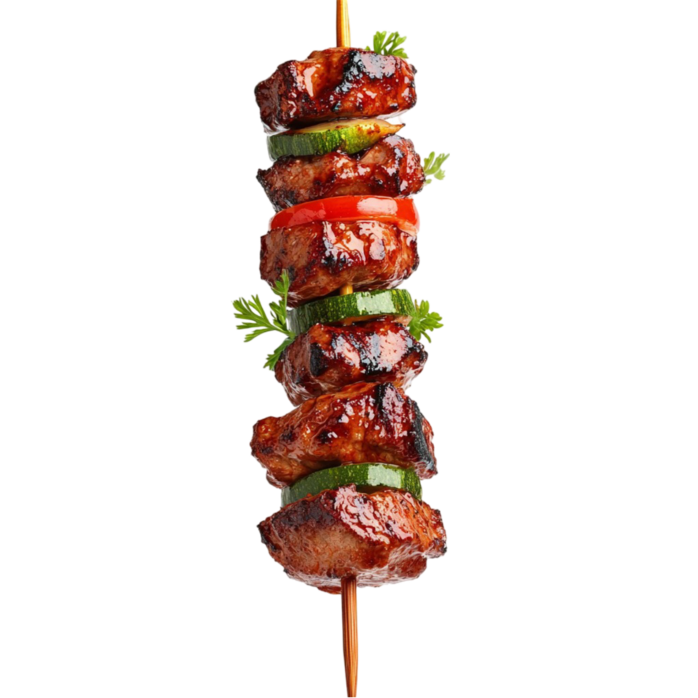 Grilled Meat on Skewers on Transparent Background png