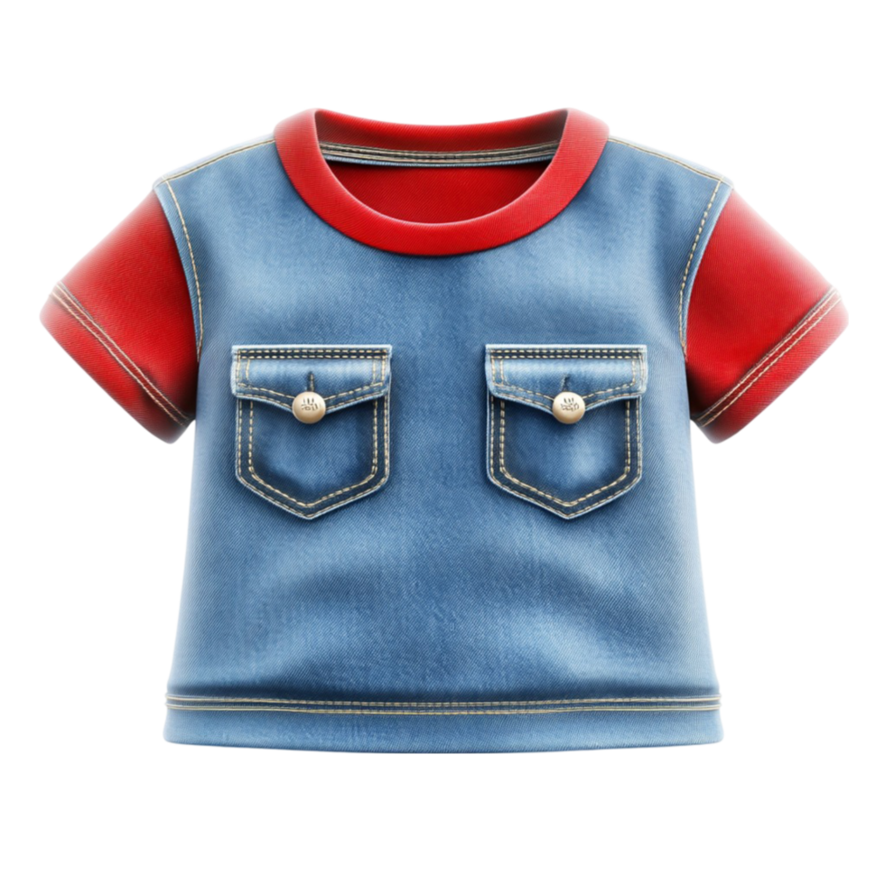 A Cute Blue T-Shirt with a Blue Pocket png