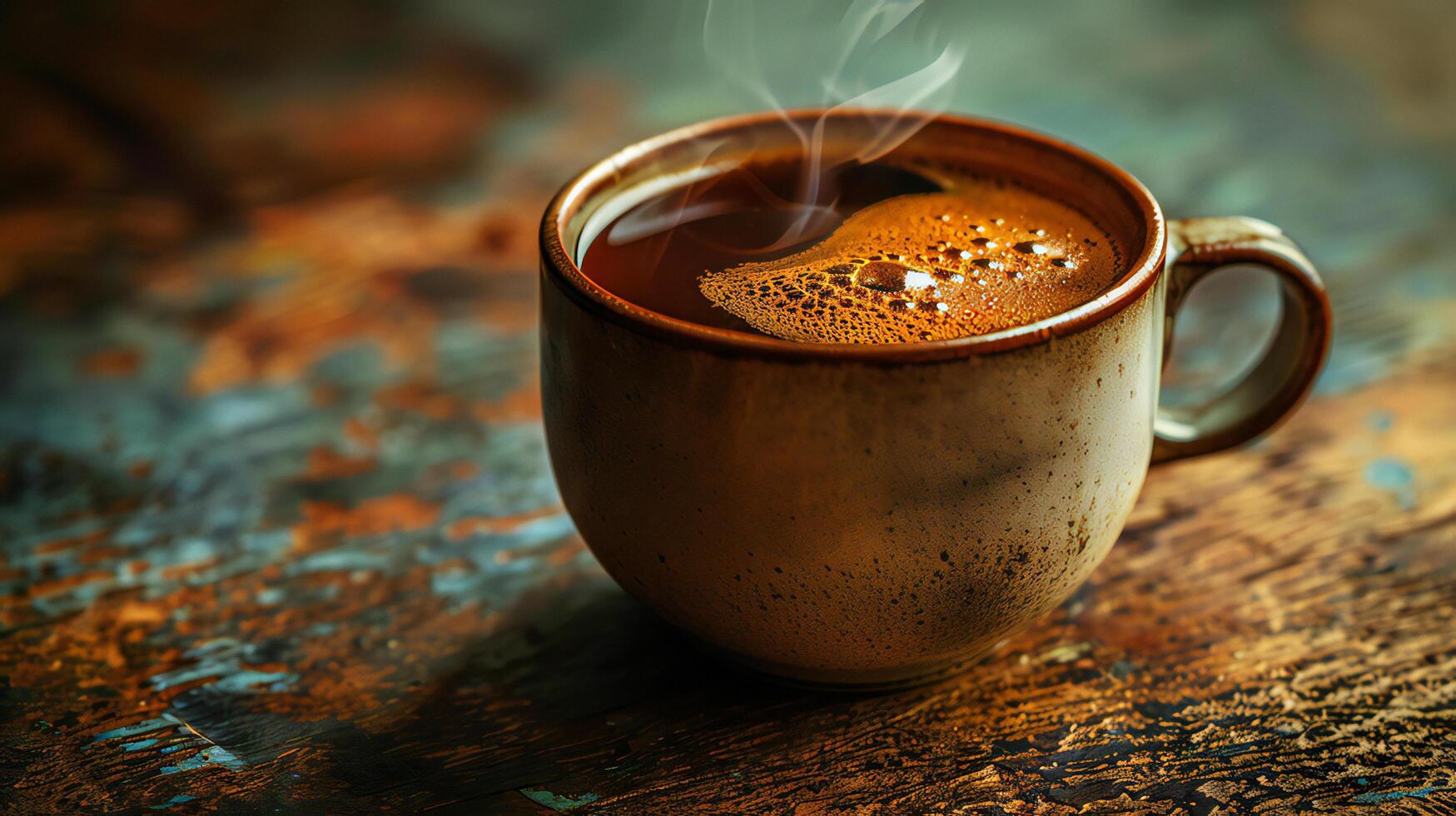 A cup of coffee on a table photo