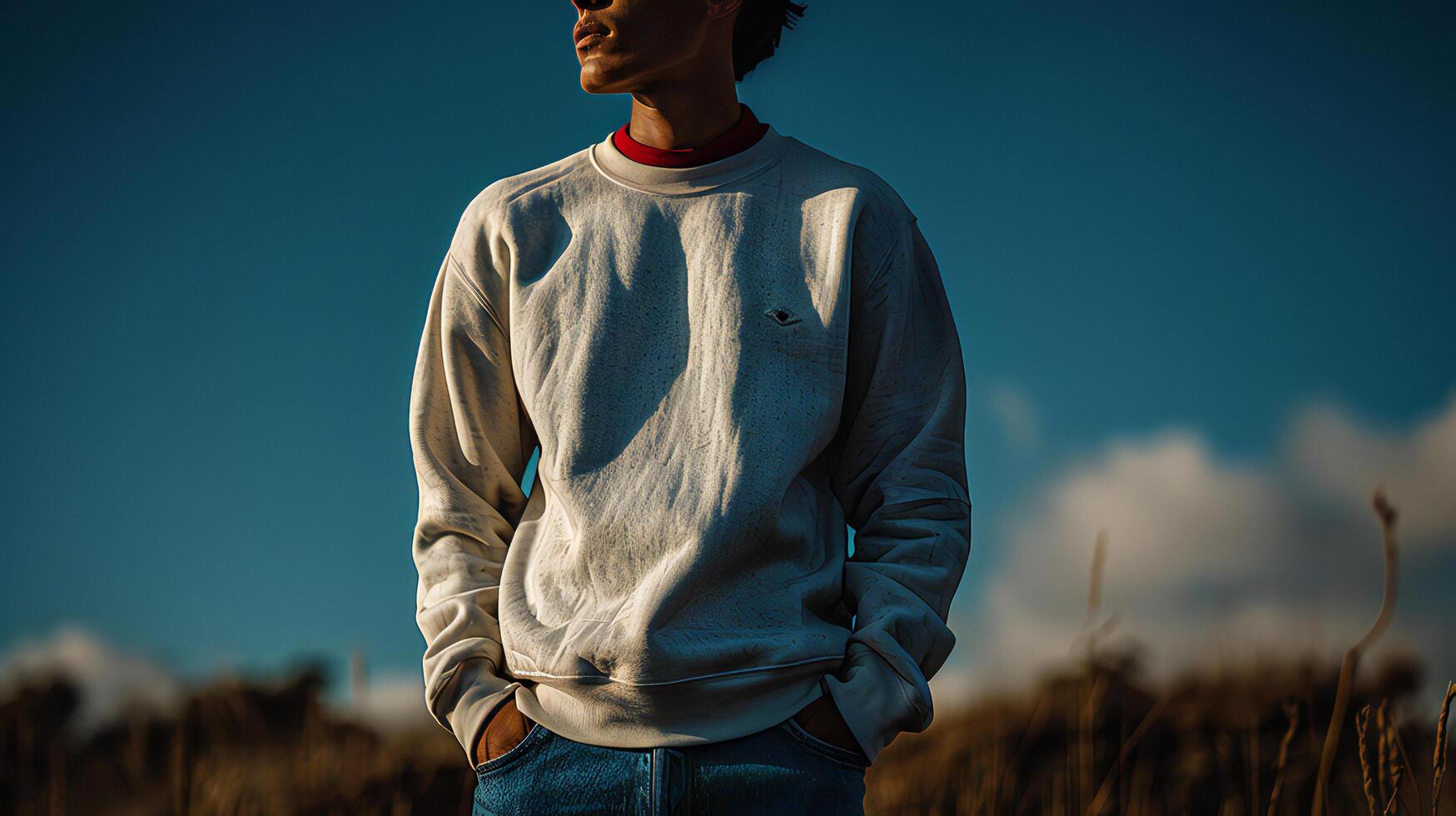 A man standing in a field photo