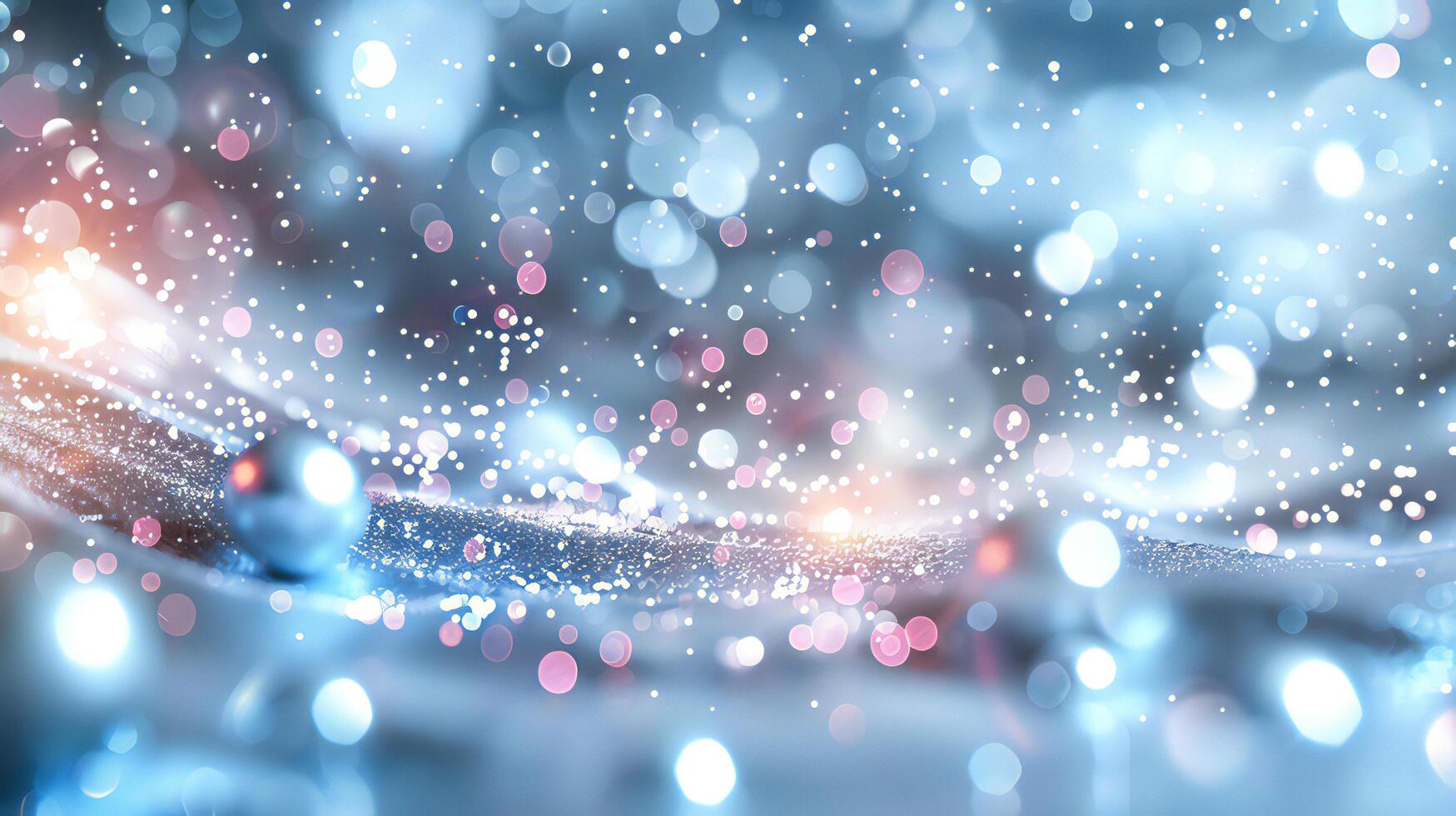 Abstract blue christmas background with sparkles photo