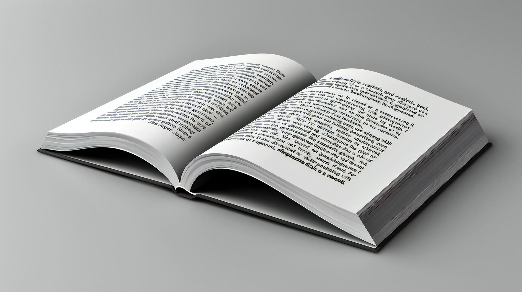An open book on a gray background photo