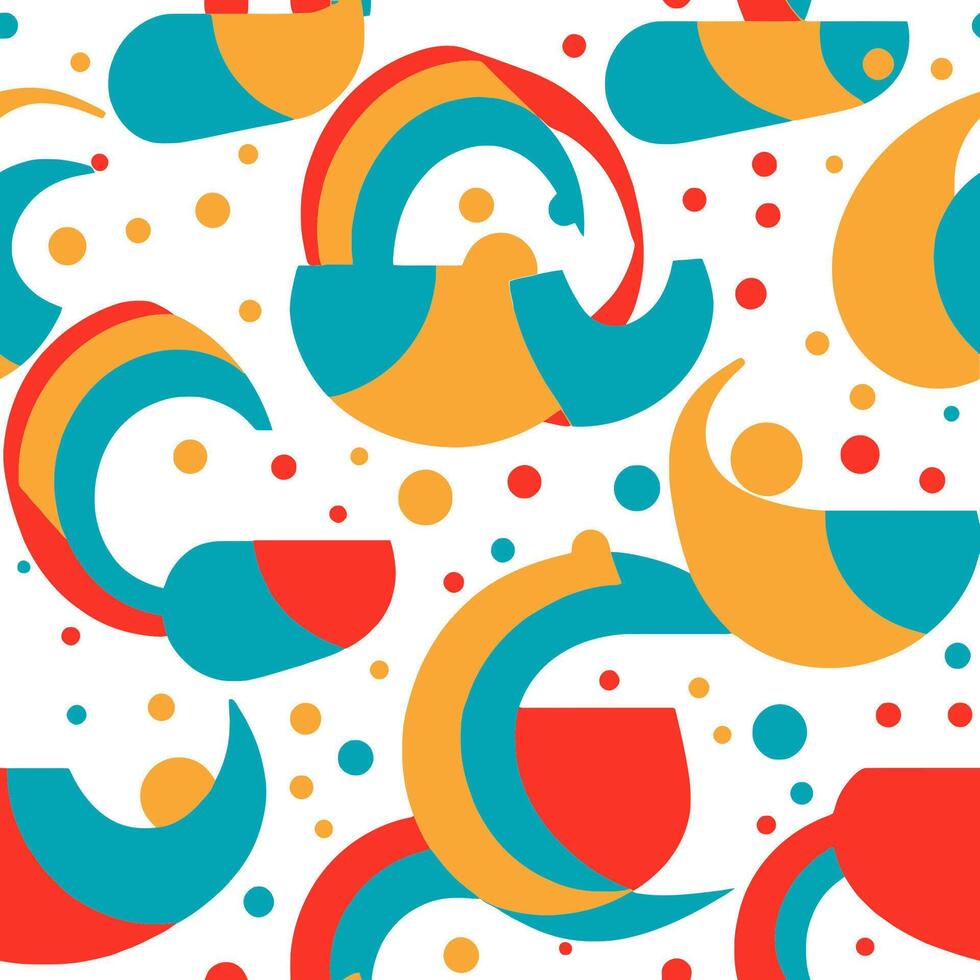 Seamless Abstract Geometric Pattern with Colorful Shapes vector