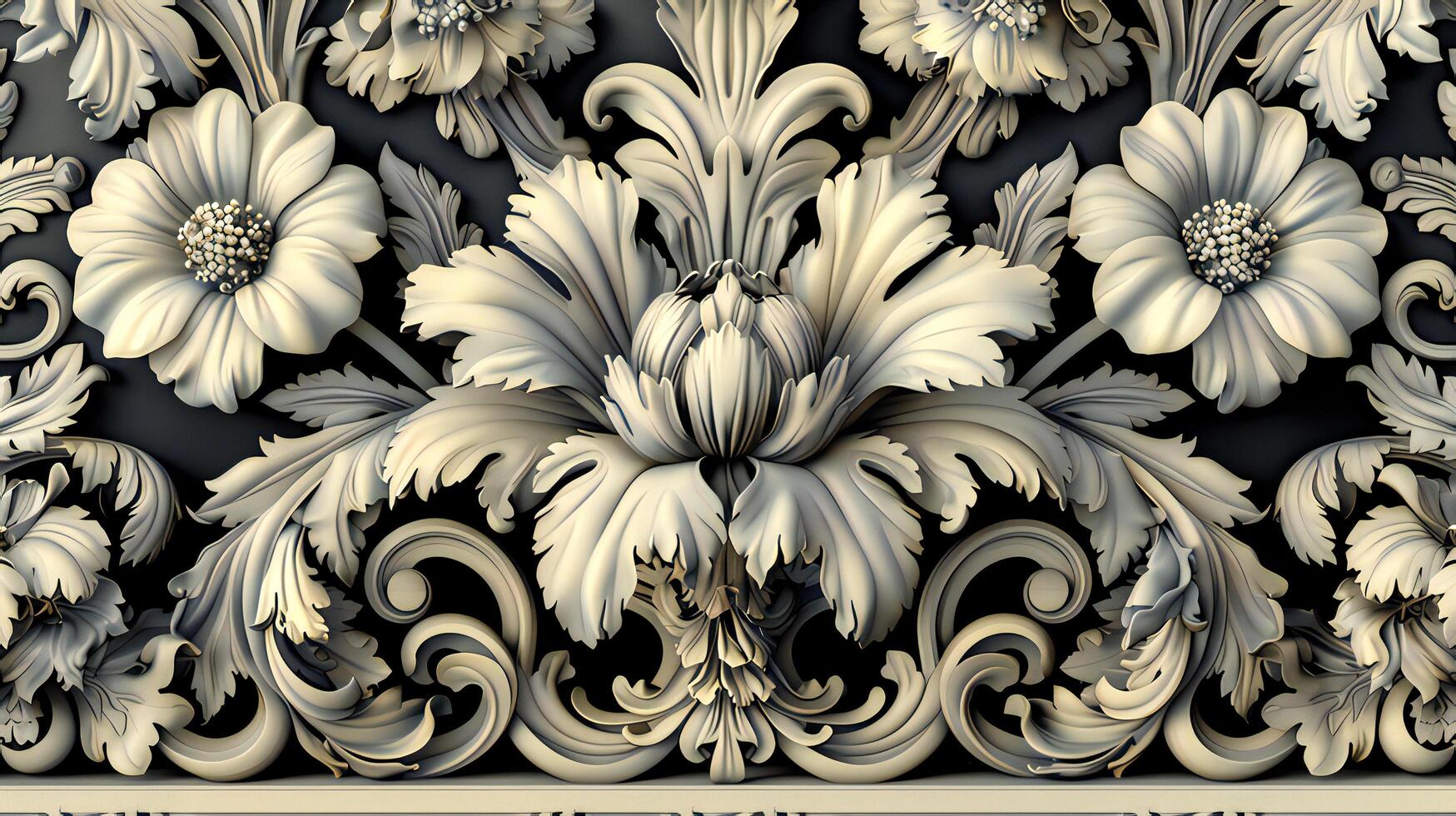 A 3d rendering of a floral design photo