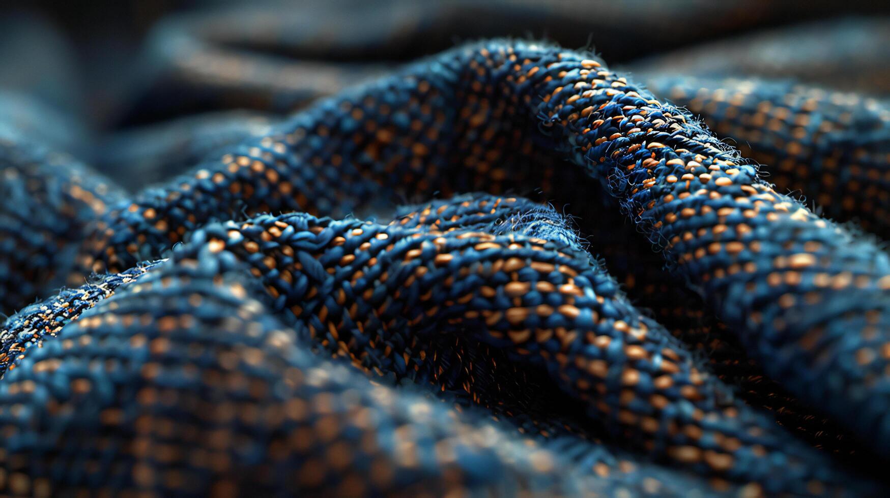 A close up of a blue fabric with a pattern photo
