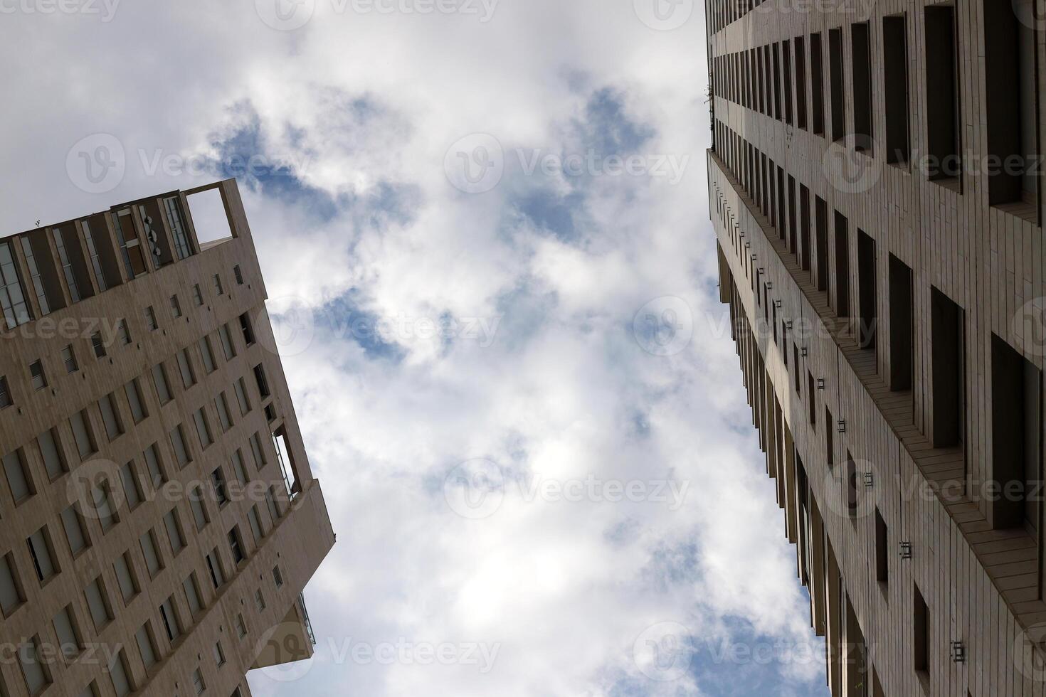 white clouds are floating across the sky photo