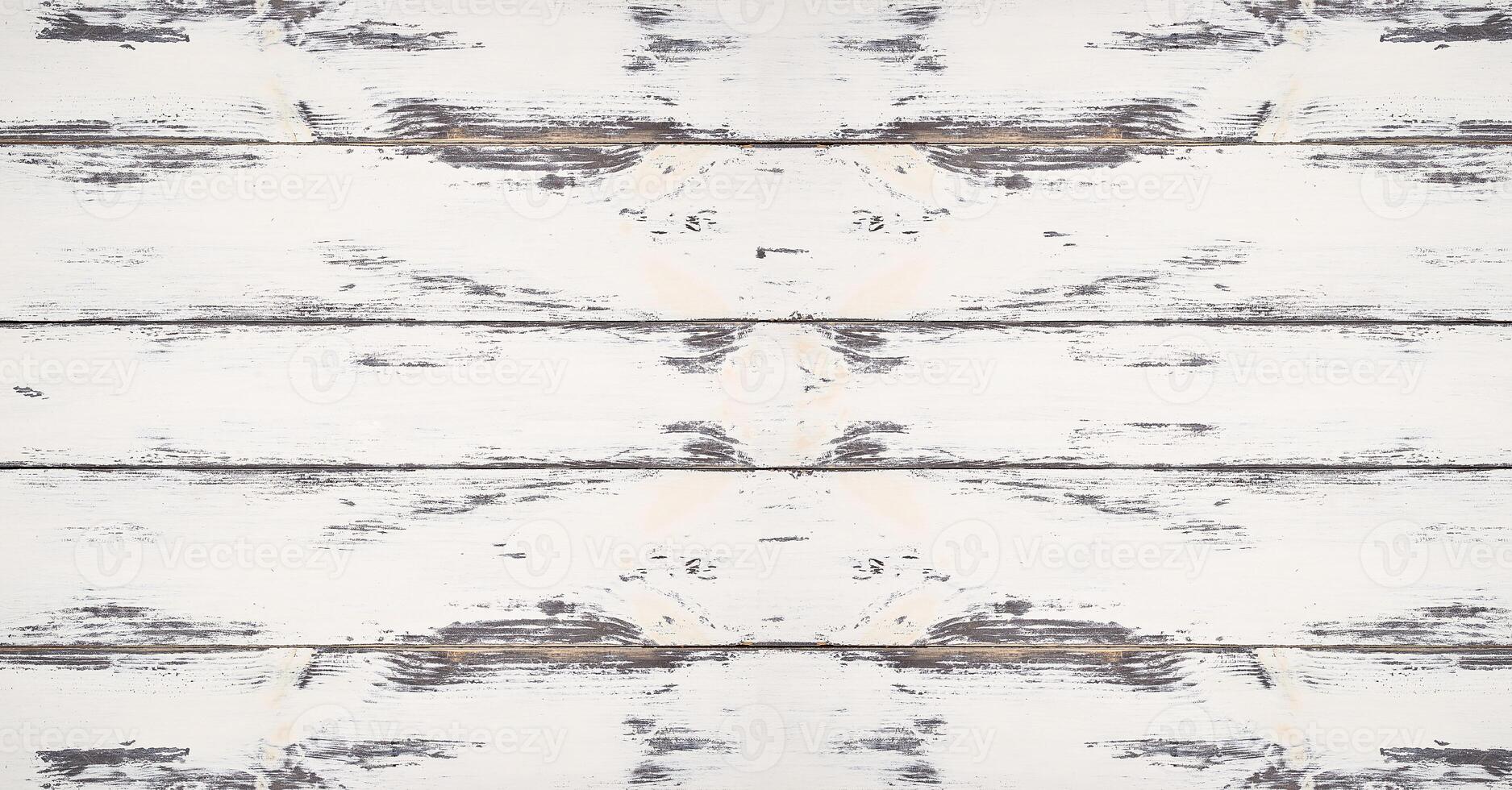 Wooden background made of white distressed planks photo