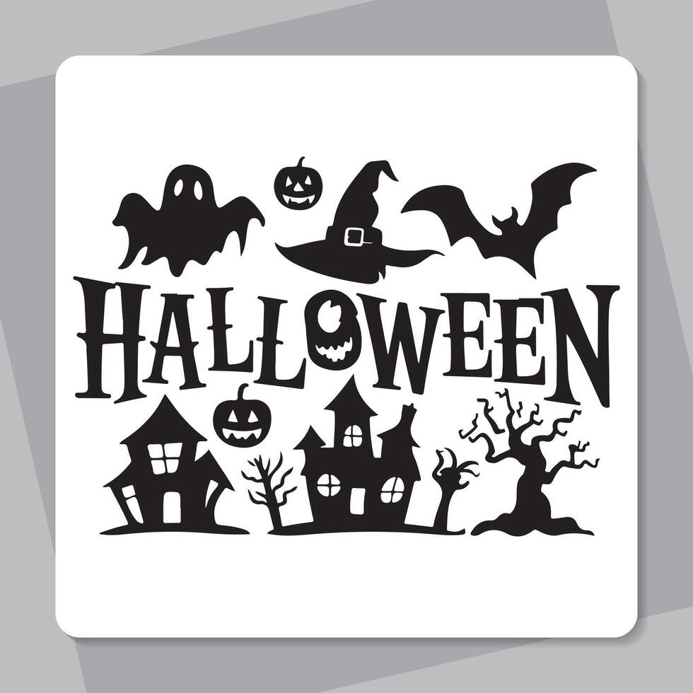 Cute Halloween Characters with Pumpkins Ghost and Witch vector
