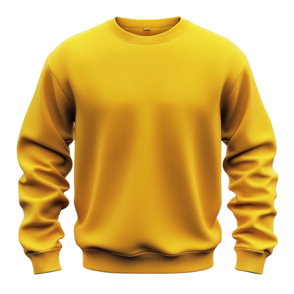 Yellow Hoodie Mockup Front Perspective on Clear Background png