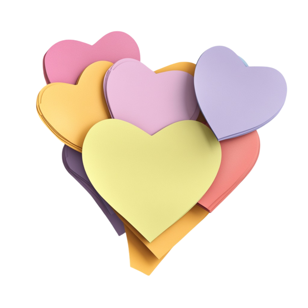 Collection of Colorful Heart Designs on Clear Background png