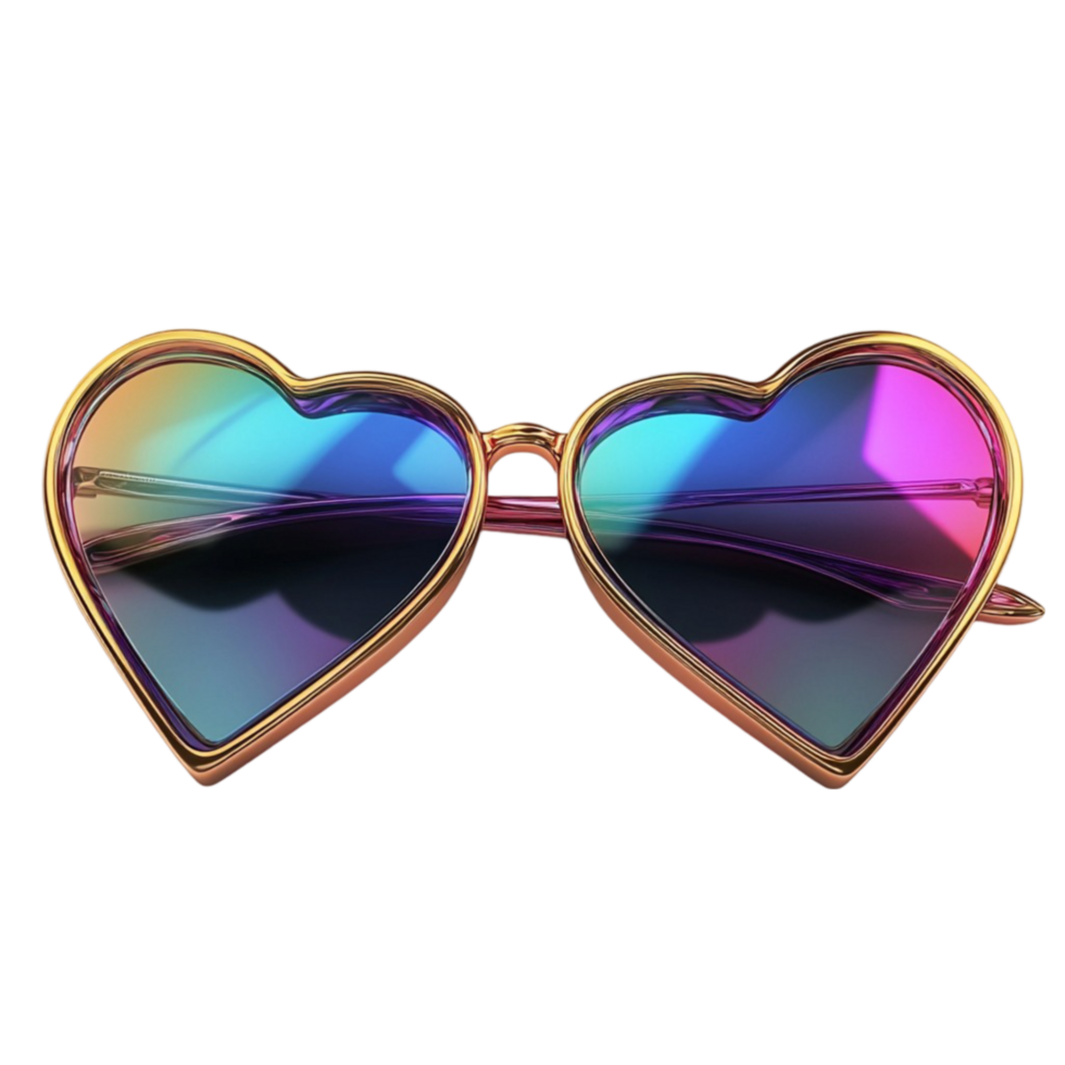 Sunglasses with Heart-Shaped Lenses on Transparent Background png