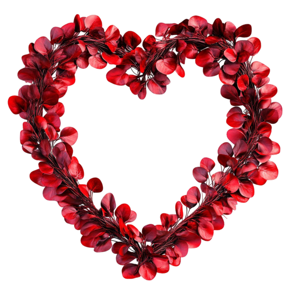 Valentine's Day Love Heart Wreath with Transparent Backdrop png