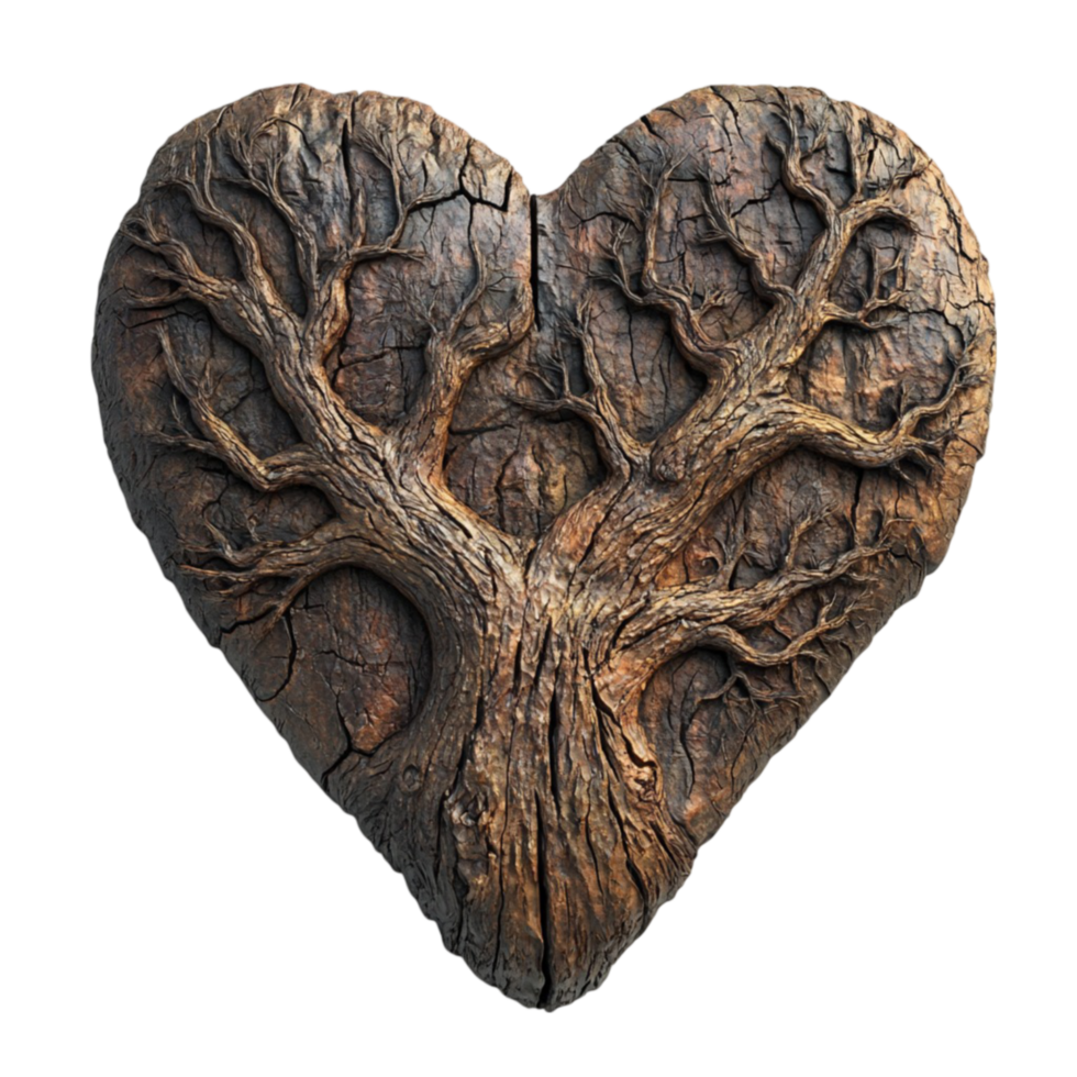 Heart-Shaped Tree of Life with Transparent Background png