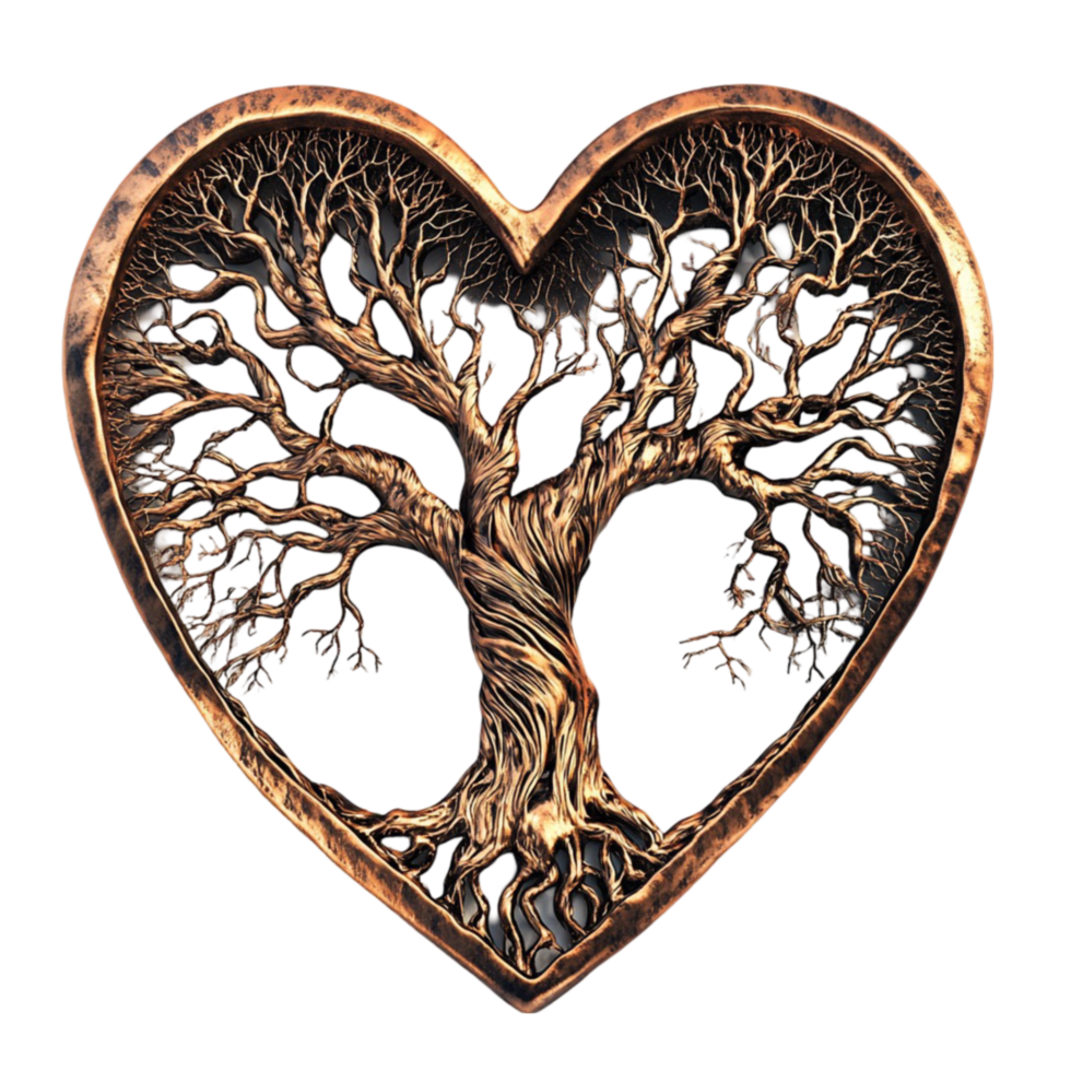Tree of Life Heart Design on Transparent Background png