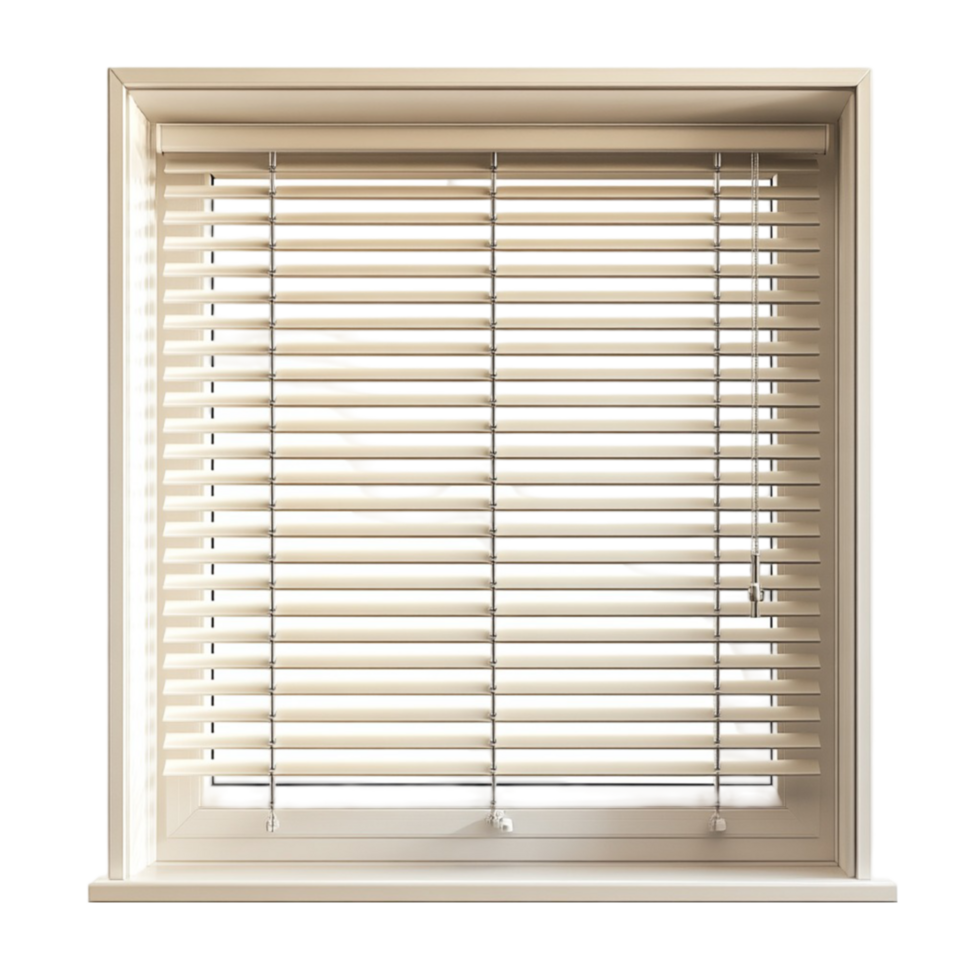 Classic Window Frame with Blinds on Clear Background png