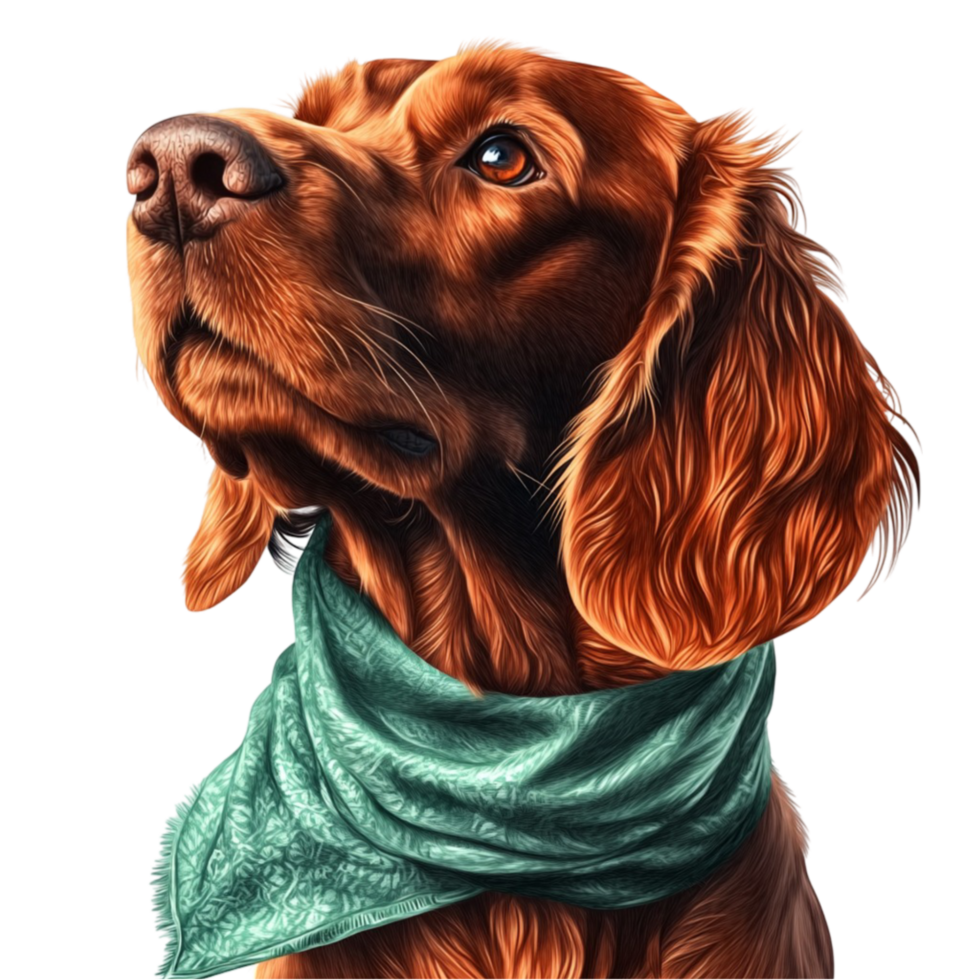 Dog Wearing Green Scarf on Head Transparent Background png