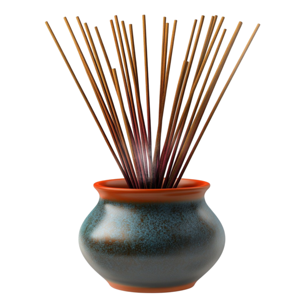 Incense Sticks in a Pot on Transparent Background png
