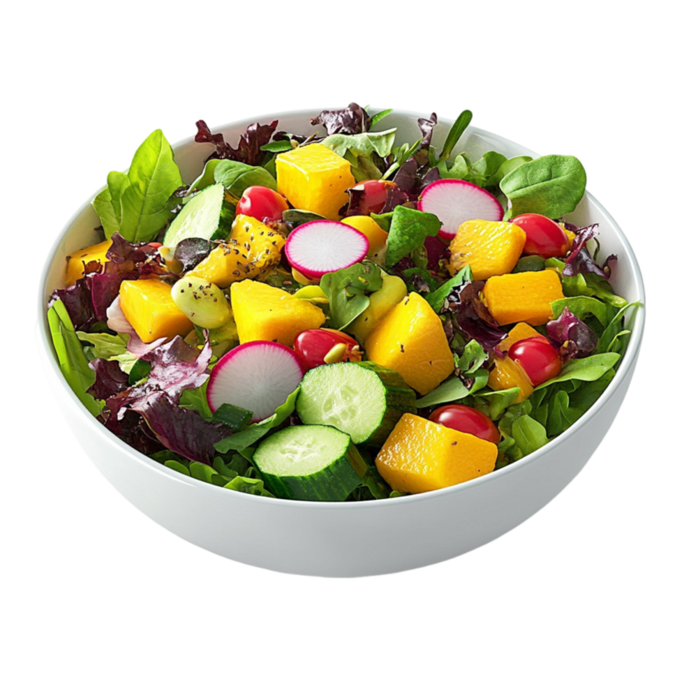Salad with Cucumbers, Tomatoes, and Fresh Vegetables png