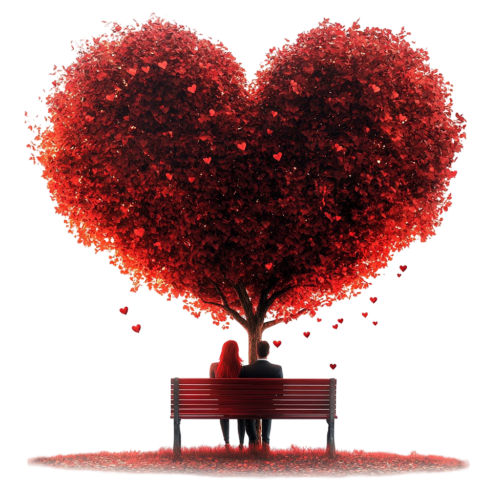 Love Tree with Heart on Transparent Background png