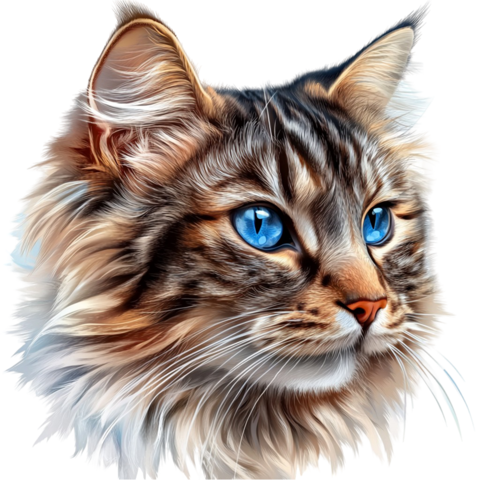Cat with Blue Eyes on Transparent Background png