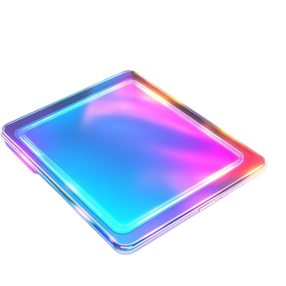 Bright Colored Tablet on Transparent Background png