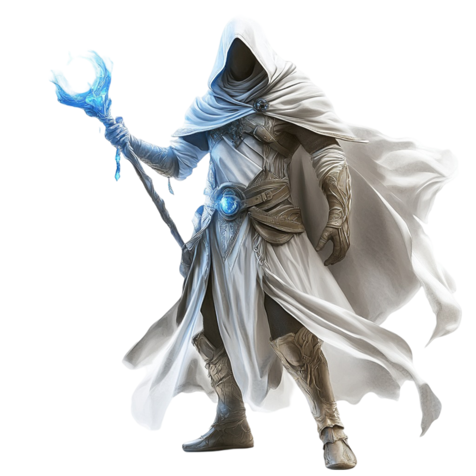 Warrior in dynamic motion with glowing neon armor png