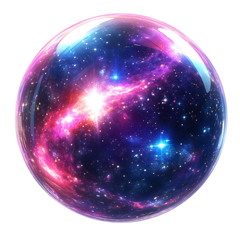 Sphere with a Galaxy in the Center on Transparent Background png
