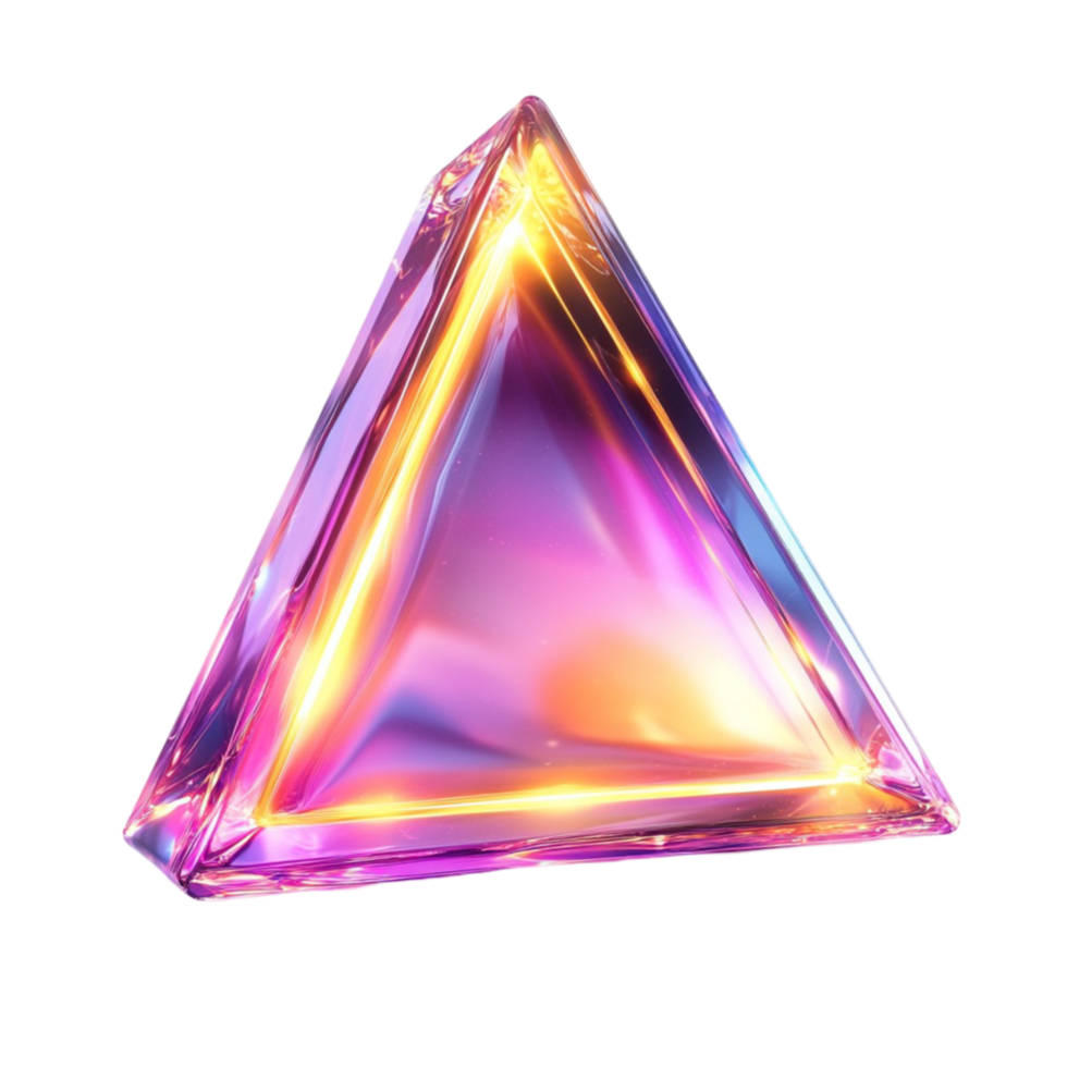 Triangle-Shaped Object with Purple and Pink Colors on Transparent Background png