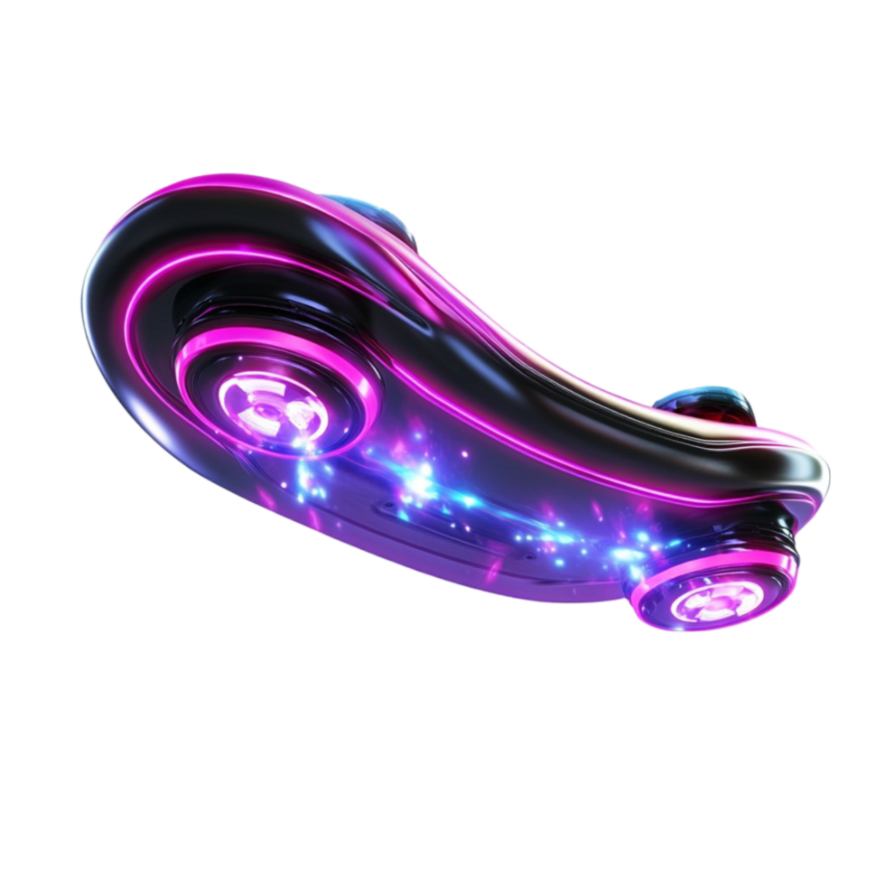 Futuristic glowing comet with vibrant neon trails png