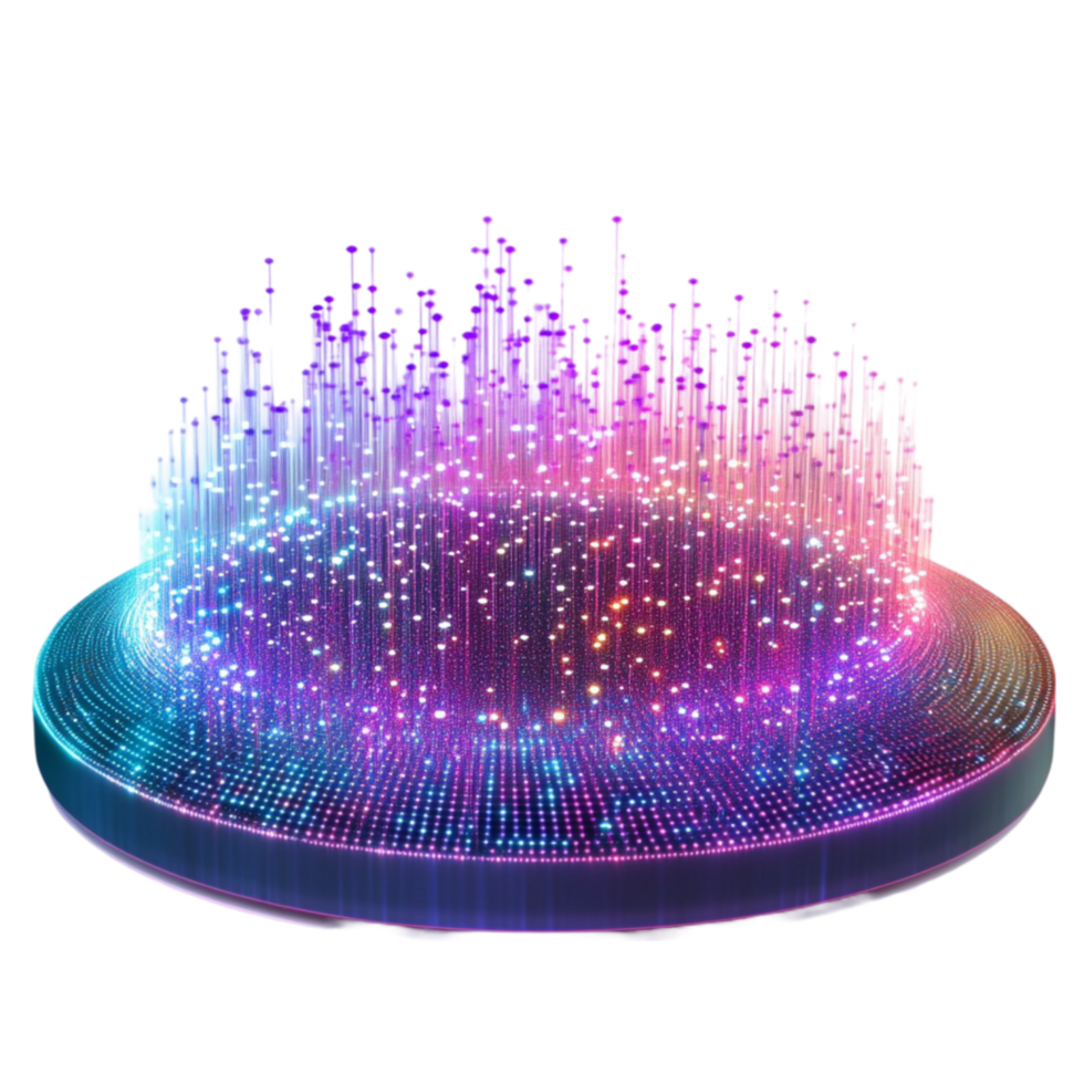 Colorful, Abstract, Circular Object with a Circle of Lights on Transparent Background png