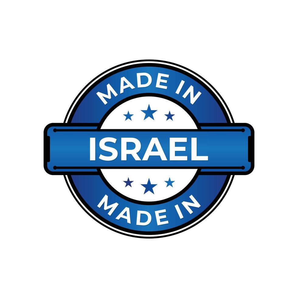 Made in Israel label icon emblem isolated on white background vector