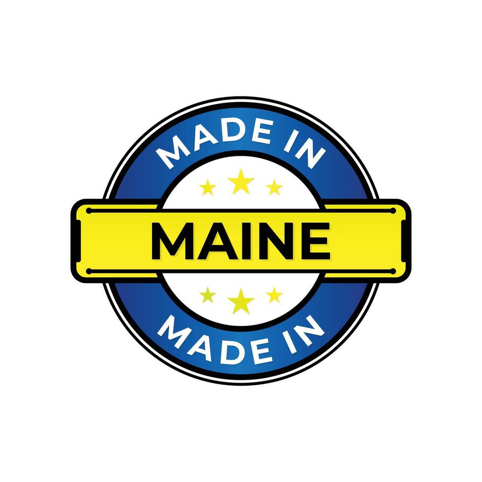 Made in Maine label icon emblem isolated on white background vector