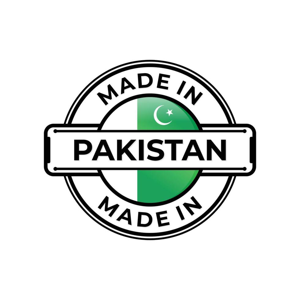 Made in Pakistan label icon emblem isolated on white background vector