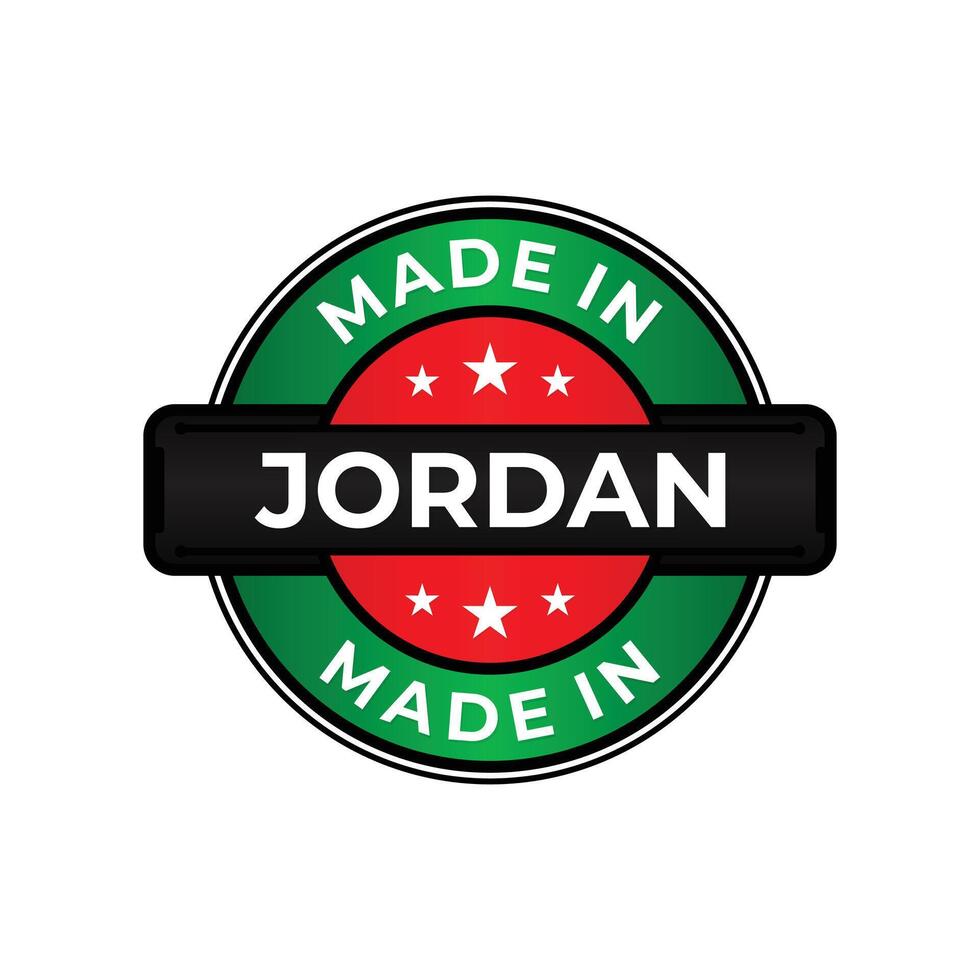 Made in Jordan label icon emblem isolated on white background vector