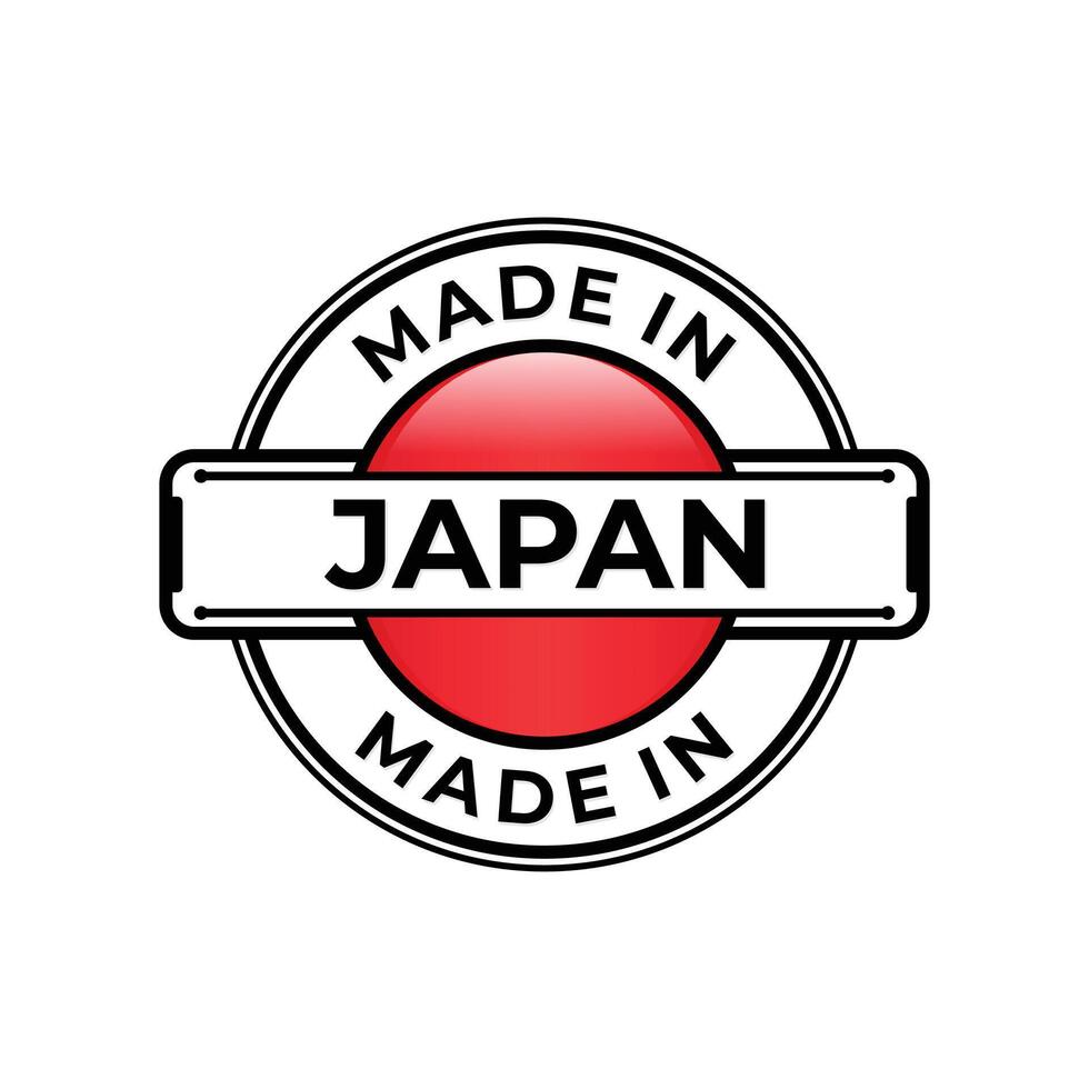 Made in Japan label icon emblem isolated on white background vector