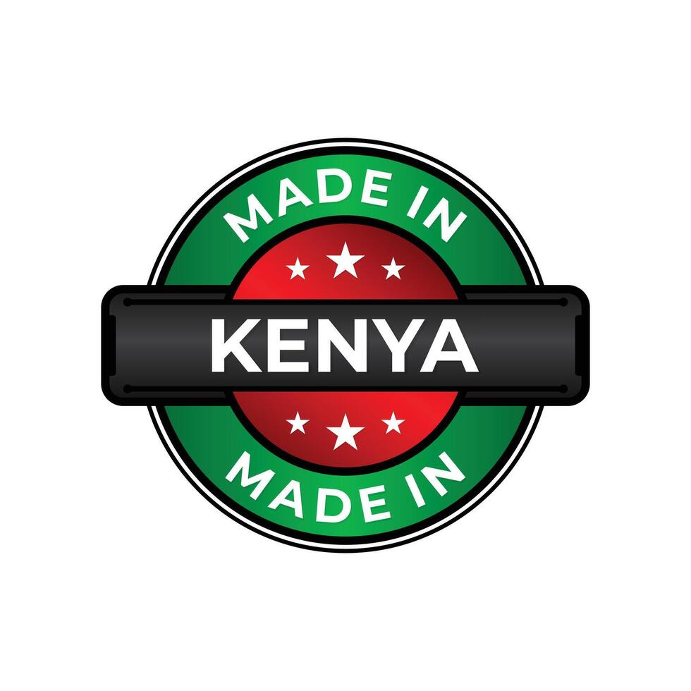 Made in Kenya label icon emblem isolated on white background vector
