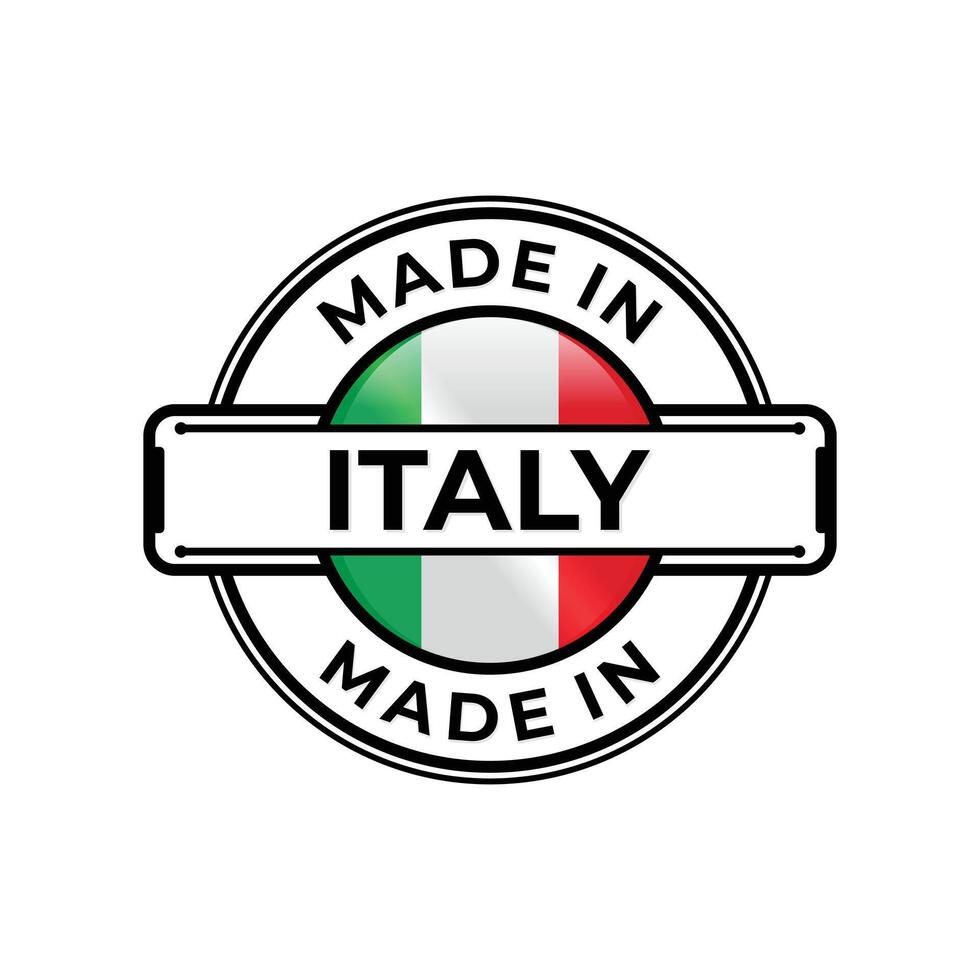 Made in Italy label icon emblem isolated on white background vector