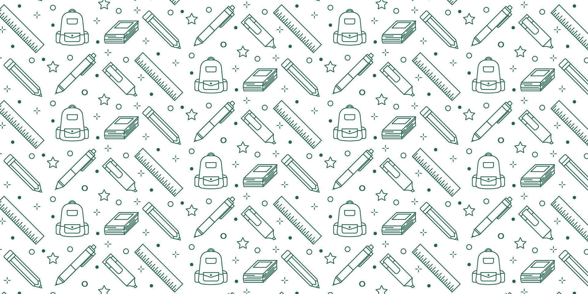 School background. School theme pattern. Seamless book pattern. School equipment pattern. School and education background. Seamless school background. Education theme pattern. vector