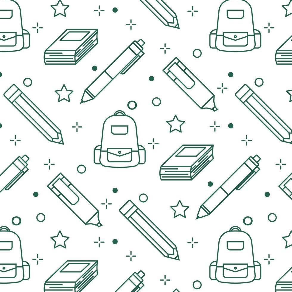School background. School theme pattern. Seamless book pattern. School equipment pattern. School and education background. Seamless school background. Education theme pattern. vector