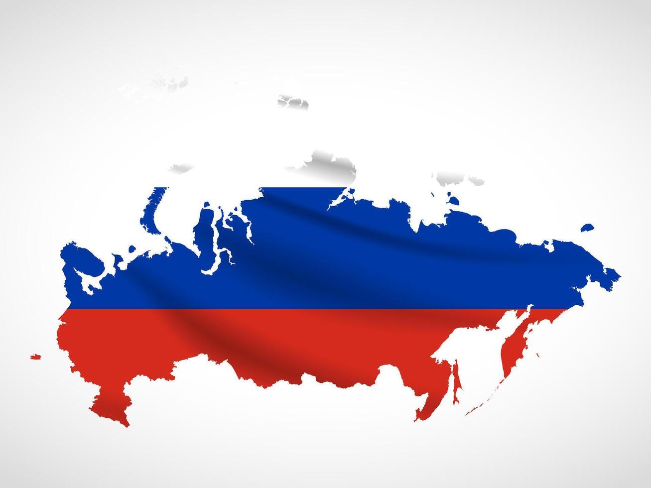 Russia Map Silhouette with National Flag Design vector